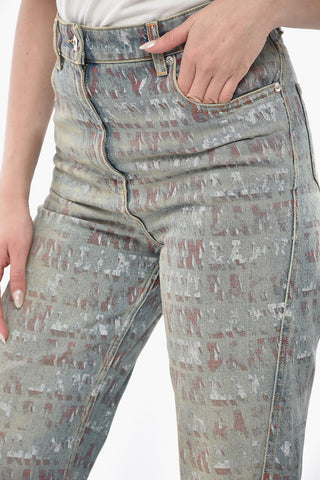 Printed Cotton Slim-Fit Straight-Leg Jeans 20cm