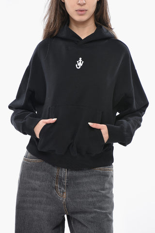 Brushed Cotton Hoodie With Embroidered Logo