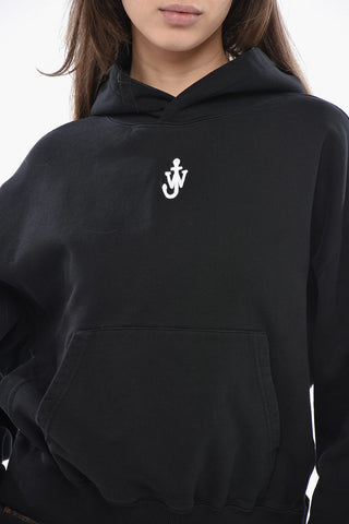 Brushed Cotton Hoodie With Embroidered Logo