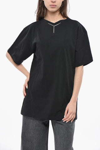 Oversized Cotton T-Shirt with Logo Detail