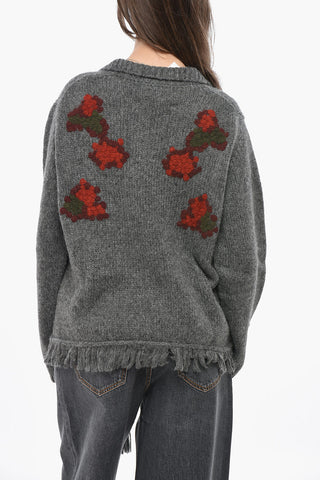 Pullover con Collo e Polo e Fondo Frangiato