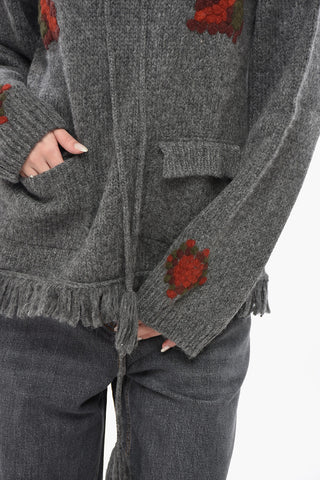 Pullover con Collo e Polo e Fondo Frangiato