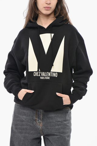 Felpa Hoodie CHEZ VALENTINO con Stampa Frontale