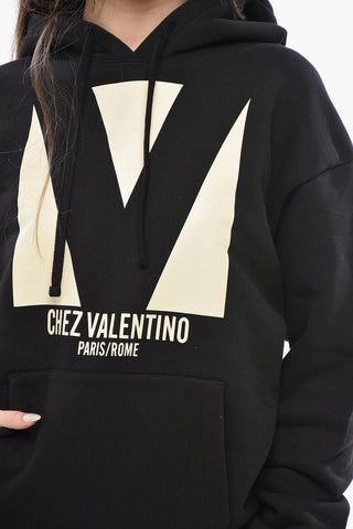 Felpa Hoodie CHEZ VALENTINO con Stampa Frontale