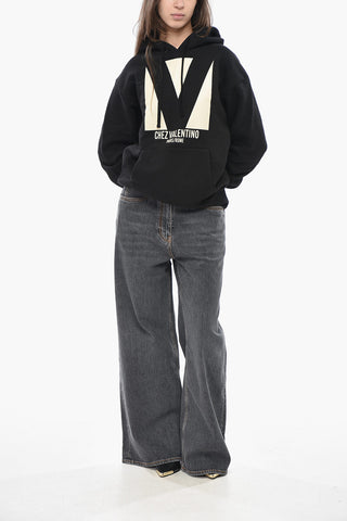 Felpa Hoodie CHEZ VALENTINO con Stampa Frontale