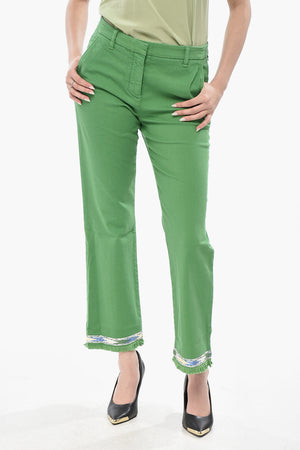 Chino-Hose ROSS mit besticktem Saum