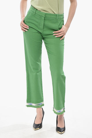 Chino-Hose ROSS mit besticktem Saum