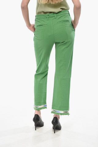 Chino-Hose ROSS mit besticktem Saum