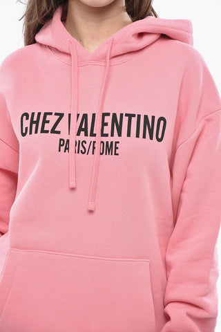 Brushed Cotton Hoodie With Printed Logo