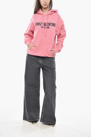 Brushed Cotton Hoodie With Printed Logo