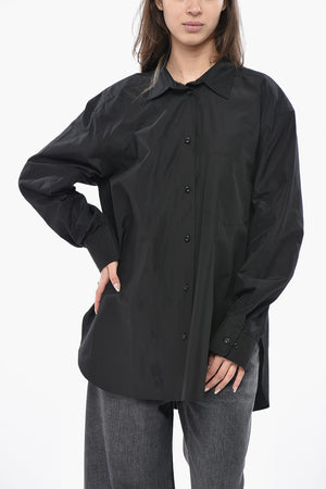 Oversized-Hemd aus Baumwollmischung mit Brusttasche