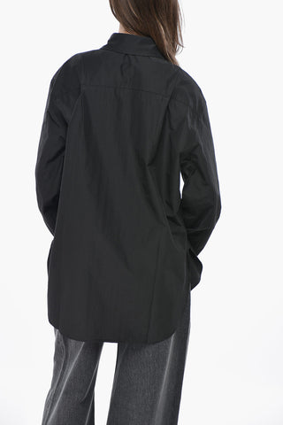 Oversized-Hemd aus Baumwollmischung mit Brusttasche