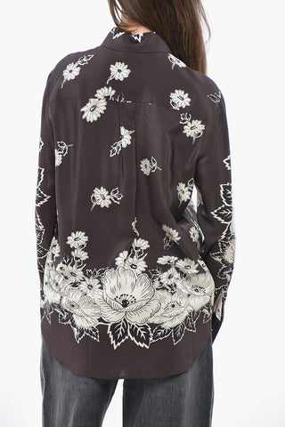 Seidenbluse mit Blumenmuster