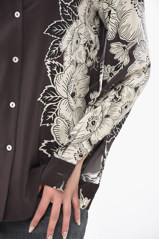 Seidenbluse mit Blumenmuster