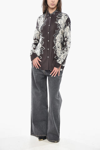 Seidenbluse mit Blumenmuster