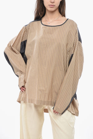 Crewneck Blouse CAIAS with Hairline Pattern