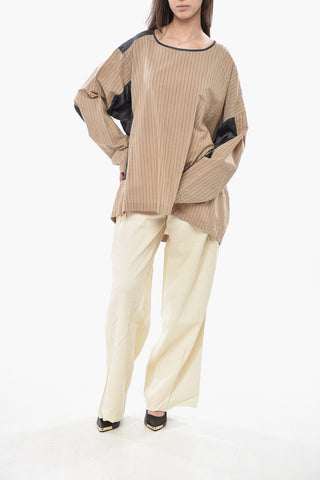 Crewneck Blouse CAIAS with Hairline Pattern