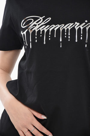 Cotton Crewneck T-Shirt with Embossed Logo