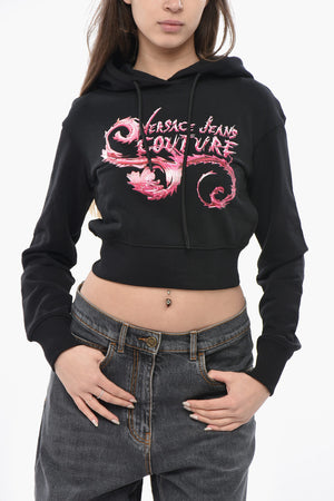 JEANS COUTURE Felpa Hoodie CHROMO in Cotone con Stampa