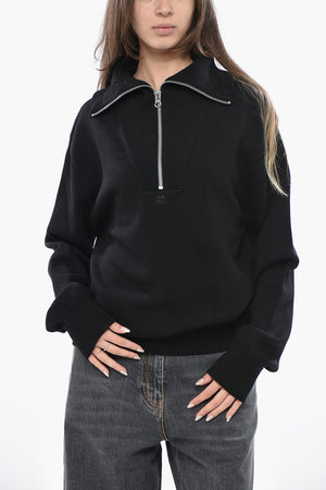 Pullover in Misto Lana con Half Zip