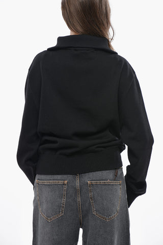 Pullover in Misto Lana con Half Zip