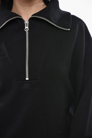 Pullover in Misto Lana con Half Zip