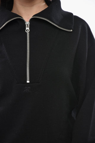 Pullover in Misto Lana con Half Zip