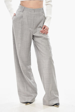 Palazzo-Hose PORTER aus Wolle im Windowpane-Muster