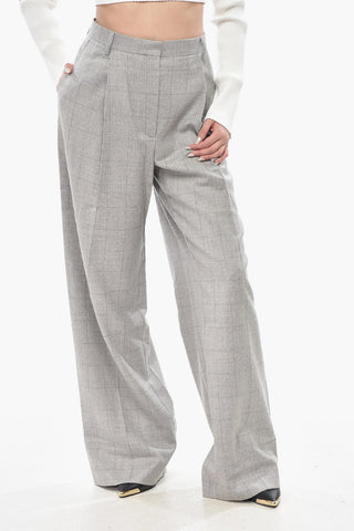 Palazzo-Hose PORTER aus Wolle im Windowpane-Muster