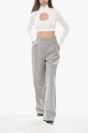 Palazzo-Hose PORTER aus Wolle im Windowpane-Muster