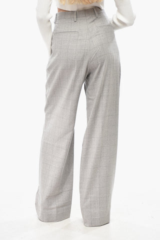 Palazzo-Hose PORTER aus Wolle im Windowpane-Muster
