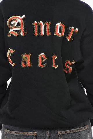 Hoodie AMOR CAECUS With Sequin Embroidery