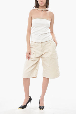 Cotton Sleeveless Top with Tie Neck Detail
