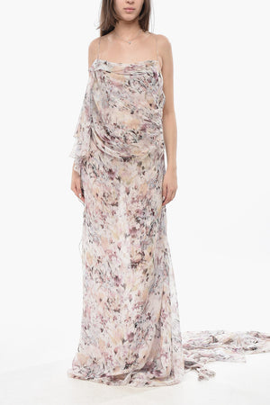 Slip Dress FOULARD Silk Chiffon Floral Print
