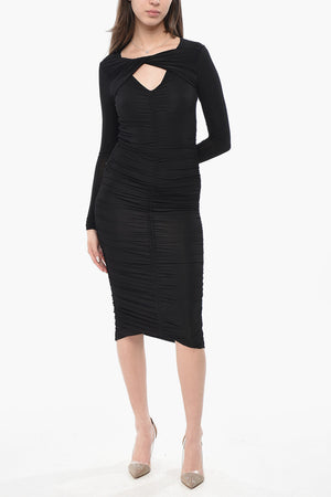SPORTMAX Draped Stretch Viscose Dress VOLGANE