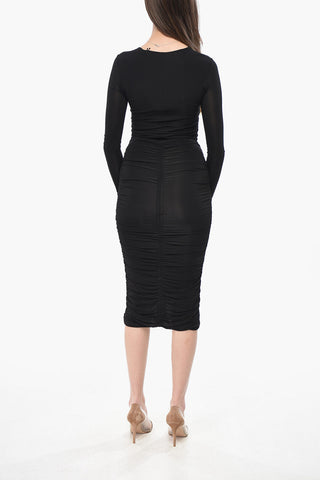 SPORTMAX Draped Stretch Viscose Dress VOLGANE