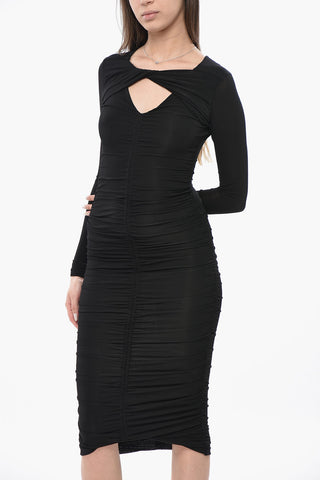 SPORTMAX Draped Stretch Viscose Dress VOLGANE