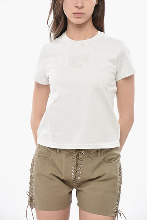 Crew-Neck Cotton T-Shirt with Printed Logo