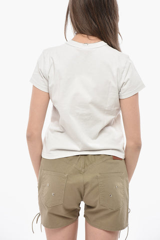 Crew-Neck Cotton T-Shirt with Printed Logo