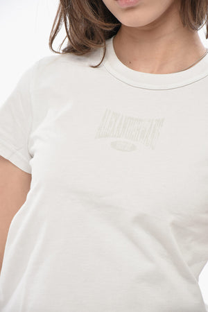 Crew-Neck Cotton T-Shirt with Printed Logo