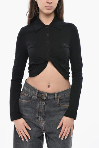 Polo Cropped Fit TWIST aus Baumwollpiqué