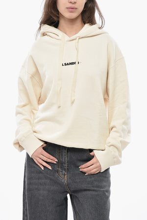 Felpa Hoodie in Cotone con Logo Stampato