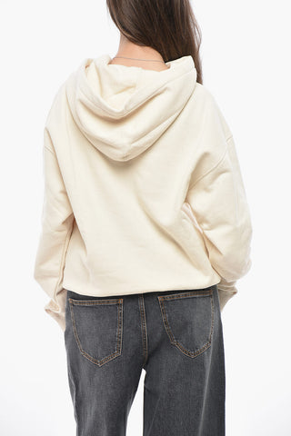 Felpa Hoodie in Cotone con Logo Stampato