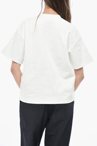 Gefüttertes Baumwoll-T-Shirt mit Rundhalsausschnitt