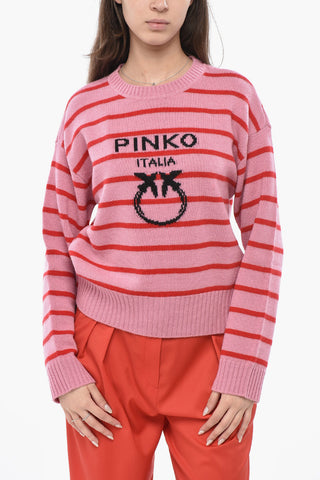 Wool Knit NEW BURGOS With Striped Pattern And Jacquard Logo