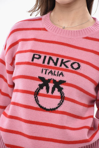 Wool Knit NEW BURGOS With Striped Pattern And Jacquard Logo