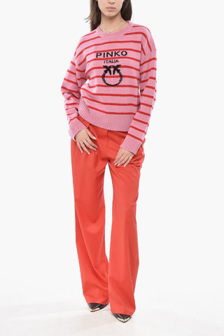 Wool Knit NEW BURGOS With Striped Pattern And Jacquard Logo