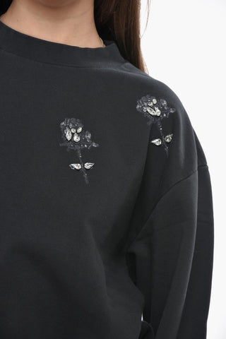 Cotton Crewneck Sweatshirt FRIESIAN With Crystals