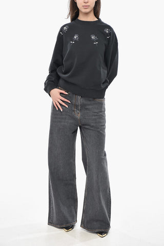 Cotton Crewneck Sweatshirt FRIESIAN With Crystals