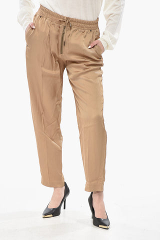 Pantaloni STELLA in Satin di Viscosa con Elastico in Vita